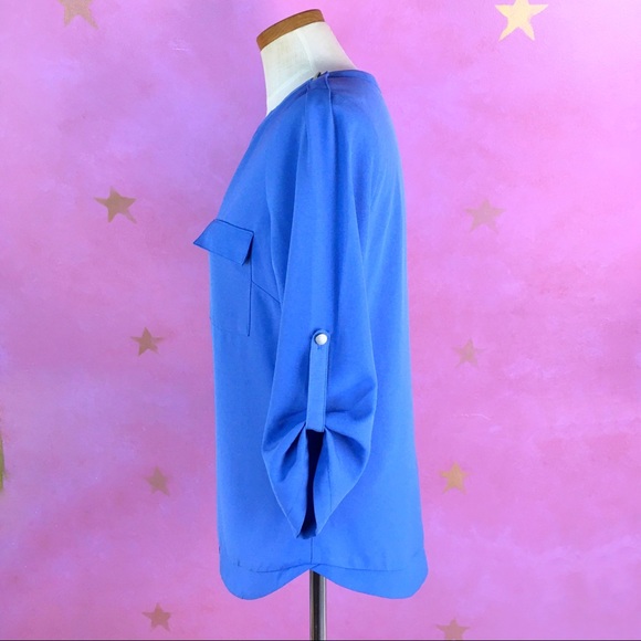 41 Hawthorn Tameron Button Down Blouse Blue Small - Picture 4 of 8